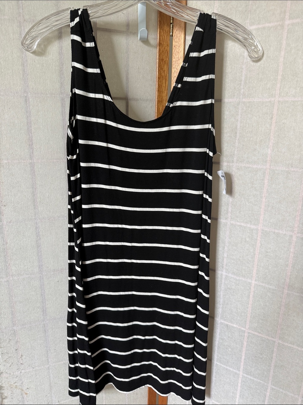 NWT Charlotte Russe Black & White Striped Women's Tank Dress Sz L